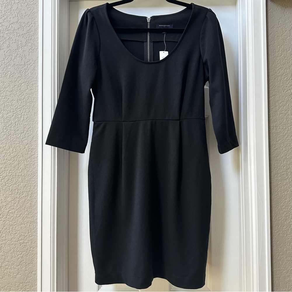 Banana Republic Career Sheath Dress Black Size 10 NWT